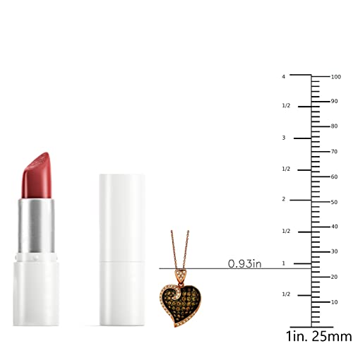 White and Chocolate Diamond with Gemstone Heart Pendant Necklace for Women in 14k Gold (Fancy Brown/H-I, VS2-SI2, cttw) on 18 or 20 Inch Long Chain with Lobster Claw Clasp by LeVian