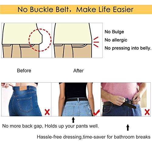 No Buckle Elastic Stretch Belts for Men and Women, Comfortable Invisible Belts for Jeans Pants