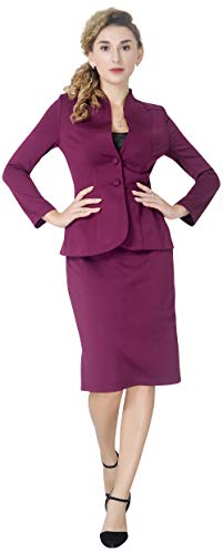 Marycrafts Women s Formal Office Business Work Jacket Skirt Suit Set