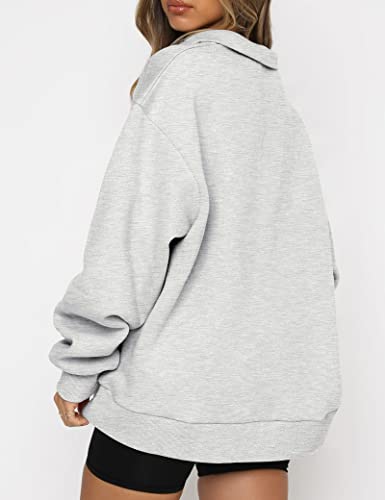 Trendy Queen Womens Oversized Half Zip Pullover Long Sleeve Sweatshirt Quarter Zip Hoodie Sweater Teen Girls Fall Y2K Clothes