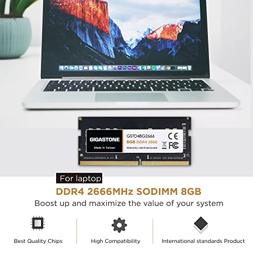 【DDR4 RAM】 Gigastone Laptop RAM 16GB (2x8GB) DDR4 16GB DDR4-2666MHz PC4-21300 CL19 1.2V 260 Pin Unbuffered Non ECC SODIMM for Notebook Laptop Memory Module (Laptop ONLY)