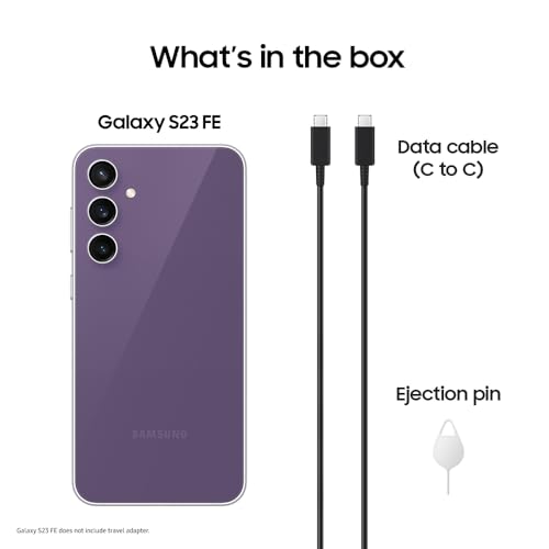 SAMSUNG Galaxy S23 FE Cell Phone, 256GB, Unlocked Android Smartphone, Long Battery Life, Premium Processor, Tough Gorilla Glass Display, Hi-Res 50MP Camera, US Version, 2023, Purple