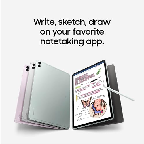 SAMSUNG Galaxy Tab S9 FE+ 12.4” 128GB Android Tablet, IP68 Water- and Dust-Resistant, Long Battery Life, Powerful Processor, S Pen, 8MP Camera, Lightweight Design, US Version, 2023, Gray