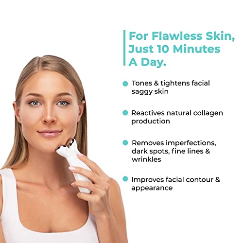 Nuovaluce Beauty Anti Aging Microcurrent & LED Red Light Therapy Device Set with Colloidal Silver Conductive Gel and Nuovaluce Revive Bag