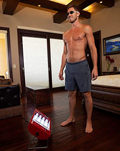 Maintain Your Summer Tan Through Winter with The Fiji Sun Indoor Tanning Lamp - Adjustable, FDA Cleared, Auto Timer & UV Safety Glasses - Trusted US Company