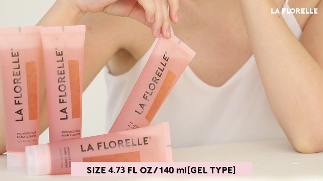 LA FLORELLE Provence Rose Foam Facial Cleanser: Non-Irritating Makeup Remover and Daily Face Wash for Women, Made with All Natural Ingredients for Gentle Exfoliation and Hydration for All Skin Types - 4.73 FL.OZ