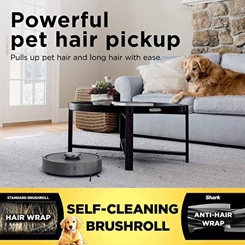 Shark RV2310AE Matrix Self-Emptying Robot Vacuum with Bagless, 45-Day Capacity, Self-Cleaning Brushroll for Pet Hair, No Spots Missed on Carpets & Hard Floors, Precision Home Mapping, Wi-Fi, Black