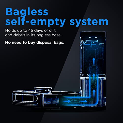 Shark RV2310AE Matrix Self-Emptying Robot Vacuum with Bagless, 45-Day Capacity, Self-Cleaning Brushroll for Pet Hair, No Spots Missed on Carpets & Hard Floors, Precision Home Mapping, Wi-Fi, Black