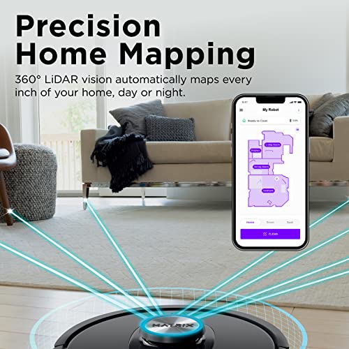 Shark RV2310AE Matrix Self-Emptying Robot Vacuum with Bagless, 45-Day Capacity, Self-Cleaning Brushroll for Pet Hair, No Spots Missed on Carpets & Hard Floors, Precision Home Mapping, Wi-Fi, Black